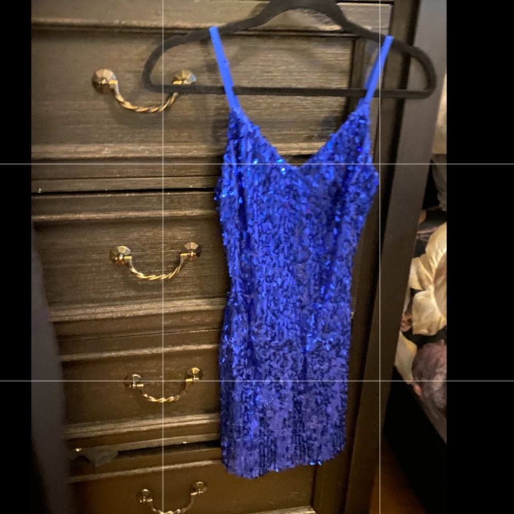 A blue dress